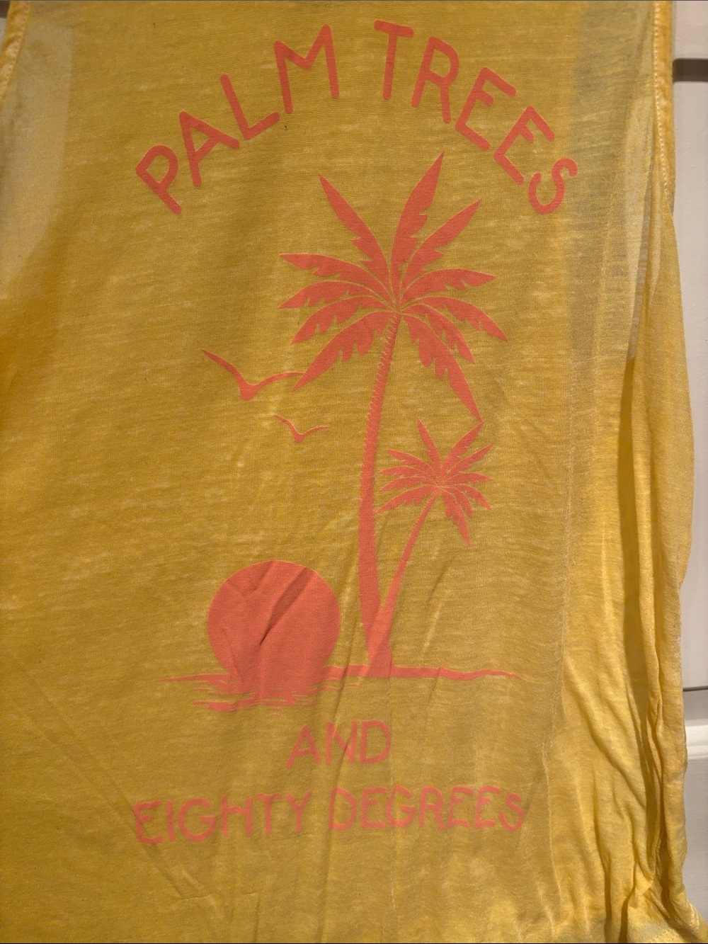 Yellow Palm Trees Graphic Tank Top